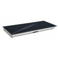 Chauffe-Plats Commercial Encastrable de Comptoir avec Cadre en Acier Inoxydable et Contrôleur de Plaque Chauffante en Verre Noir pour Buffet