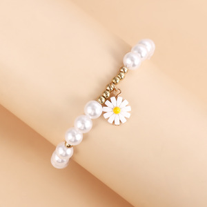 Bohemian Beach Girl pulsera de cuentas chapada en oro conjunto de joyería de mujer Shell estrella corazón Margarita encanto pulsera de perlas de imitación - Product Image 3