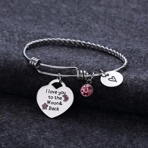 Giro brazalete pulsera de cristal Rosa te amo a <span class=keywords><strong>la</strong></span> <span class=keywords><strong>luna</strong></span> y <span class=keywords><strong>la</strong></span> espalda pulsera en acero inoxidable pulsera - Product Image 4