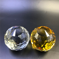 JWFH Vente en gros Boules de cristal facettées décoratives de haute qualité 80 mm avec fond plat