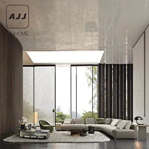 AJJ KL130 Italienischer Stil minimalist isches Wohnzimmer moderne leichte Luxus möbel benutzer definierte Ecke Stoff Sofa