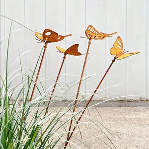 Adornos de Jardín de Acero Inoxidable con Diseño de Pájaros y Flores Artificiales para Decoración del Hogar y Exteriores, Venta al por Mayor - Product Image 3