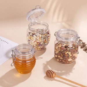 Bán Buôn Pet Nhựa <span class=keywords><strong>Container</strong></span> BPA Cấp Thực Phẩm Miễn Phí Rõ Ràng Lọ Với Kim Loại Khóa Có Nắp Đậy Cho Dưa Đóng Gói 100G 200G 300G 500G <span class=keywords><strong>1Kg</strong></span> - Product Image 6