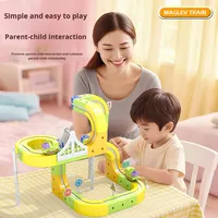 Cube magnétique transformable, train électrique, train à grande vitesse, voie magnétique, voiture, blocs de construction en plastique à assembler soi-même, jouets pour enfants
