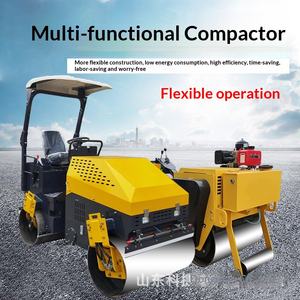 Compacteur de chaussée vibrant à 3 roues en acier, 1 tonne, monté sur véhicule, à broyeur hydraulique complet, rouleau compresseur routier - Product Image 1