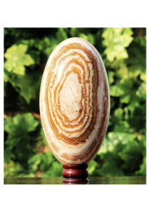 Premium Yellow Calcite Shiva Lingam <b>Crystal</b> Egg On Wooden Stand Home Decoration Feng Shui Collectible - Product Image 2