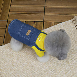 <strong>Harness</strong> Denim Dress for Pets Autumn Winter <strong>Wearable</strong> Traction Design Denim Skirt Warm Fashion Dog Cat Outdoor Apparel - Product Image 5