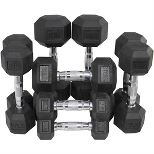 Haltères hexagonaux professionnels de <span class=keywords><strong>20</strong></span> livres, ensemble d'accessoires de gym en caoutchouc - Product Image 6