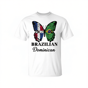 Camiseta Unisex de Manga Corta con Cuello Redondo, Estampado Digital, para Actividades Promocionales, Estilo Brazilian American Beauty Brasil Dominican - Product Image 3