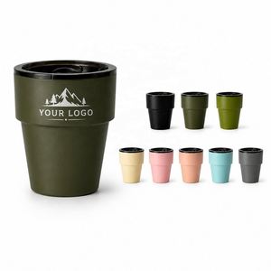 แก้วกาแฟสแตนเลสแบบมีฝาปิด ขนาด 300 มล. สกรีนโลโก้ได้ ผนังสองชั้นสุญญากาศ เก็บอุณหภูมิ ซ้อนกันได้ เหมาะสำหรับแคมป์ปิ้งและการเดินทาง - Product Image 1
