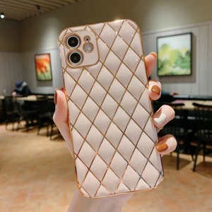 Uslion — étui de téléphone en cuir de luxe avec grille, nom personnalisé, bling-bling, pour Iphone 7 8 XS MAX 12 Pro 13, 2021 - Product Image 3