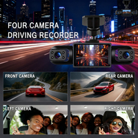 Cámara DVR para Auto de 2 Pulgadas y 1080P con Cuatro Lentes (Y107) en Venta Inmediata. Incluye cámaras interiores izquierda, interior derecha y trasera de 480P
