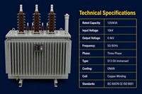 Transformateur de puissance immergé dans l'huile Tinda Power S13 1250 kVA, entièrement scellé, à enroulement en cuivre, 10 kV/0,4 kV, triphasé, à économie d'énergie, IEC 60076 CE