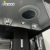 Cadre en verre trempé de 4mm pour salle de bain avec fonction de massage Cabine de douche avec plateau en acrylique vapeur