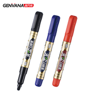 Marqueur effaçable à sec GENVANA G-0632B rouge/noir, pointe de 1,5-3,0 mm, recharge pour tableau blanc, idéal pour surfaces lisses (sortie d'usine)