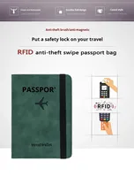 Portefeuille de voyage en cuir PU de luxe de haute qualité avec blocage RFID, rangement pour documents et porte-cartes de crédit pour carte d'identité et passeport