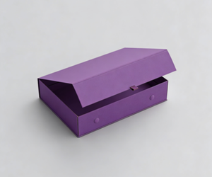 Caja de regalo de cartón de lujo personalizada morada con tapa magnética y logotipo personalizado - Product Image 1