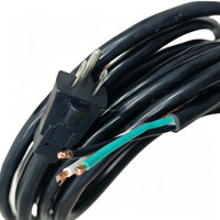 Cable de Alimentación Personalizado de 5-15P, 1-10M, 14AWG/3C, de Alta Resistencia, con Enchufe Americano de 3 Pines a Extremo Desnudo, Cable de Extensión Negro