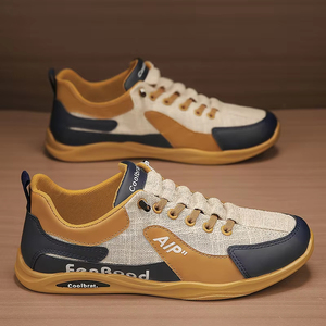 Mens Breathable Textile Casual Sneakers Lightweight Lace-Up Walking <b>Shoes</b> <b>Comfortable</b> Non-slip Soft Sole Footwear for Daily Wear - Product Image 6