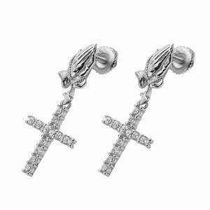 Pendientes Colgantes de Cruz con Incrustaciones de Circonita Cúbica 5A, Plata 925 Bañada en Oro, Estilo Hip Hop, para Hombre, Regalo de Aniversario de Bodas, Joyería - Product Image 6
