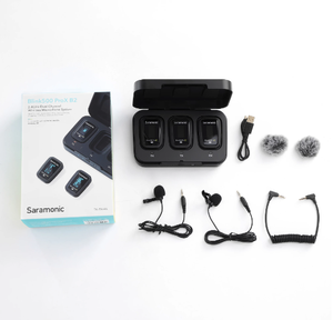Saramonic ไมโครโฟนลาวาเลียร์ไร้สาย Blink500 ProX,ไมค์คอปกคู่แบบชาร์จได้สำหรับการบันทึกกล้องโทรศัพท์มือถือ - Product Image 2