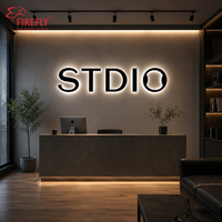 Enseigne lumineuse personnalisée en lettres canal rétroéclairées en acier inoxydable 304, lettres LED Halo Lit, étanche IP65, pour logo de devanture de magasin