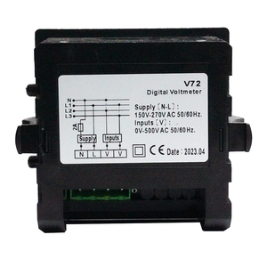 Цифровой мини-вольтметр V72 высокого качества, однофазный, 3-разрядный, с LED-дисплеем AC/DC, точность 1% - Product Image 3