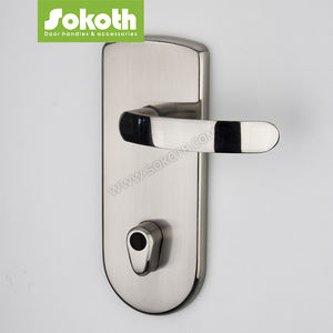 Poignées de <span class=keywords><strong>porte</strong></span> extérieures de style israël, conception grande plaque matériel de sécurité <span class=keywords><strong>PVC</strong></span> nickel aluminium poignée de <span class=keywords><strong>porte</strong></span> ensemble de serrure - Product Image 4