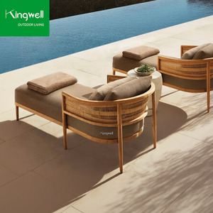 OEM /ODM Chaises longues d'extérieur <span class=keywords><strong>Coussin</strong></span> imperméable de <span class=keywords><strong>remplacement</strong></span> Patio Pool Lounge Daybed Lit de soleil en bois de teck - Product Image 2
