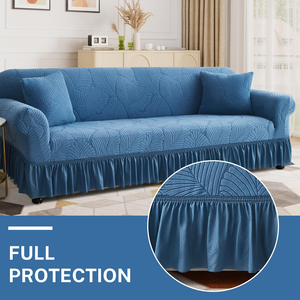 Housse de canapé en velours extensible, résistante aux animaux domestiques, durable, lavable, protège-meubles extensible, housse de coussin de canapé avec jupe - Product Image 5