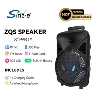 SING-E 8 pouces haut-parleur chariot Portable haut-parleur extérieur Portable Blue Tooth haut-parleur USB dispositif de lecture