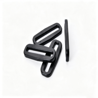 Attache de sangle ovale noire en plastique pour sac à dos, bagages et accessoires de fixation de sangle