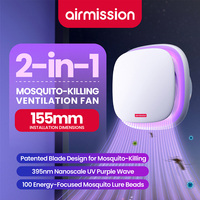 2 In 1 Mug Killer Badkamer Afzuigkap Ventilator Bldc Motor Raam Gemonteerd Keuken Toilet Huishoudelijke Ventileren Uitlaat Ventilator