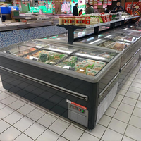 Congelador Comercial Usado para Supermercados, Tipo Isla, para Carnes, con Enfriamiento por Ventilador y Control Digital de Temperatura