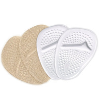 Coussinets d'avant-pied en silicone anti-frottement, semelles orthopédiques texturées, GEL épaissi, soulagement de la douleur au talon, demi-pointure, 2 pièces