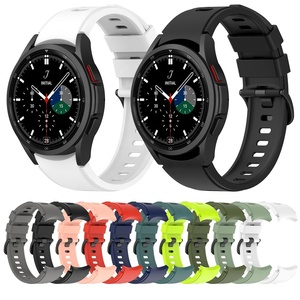 Pulsera deportiva de 20mm sin huecos, correa de repuesto para <span class=keywords><strong>Samsung</strong></span> <span class=keywords><strong>Galaxy</strong></span> <span class=keywords><strong>Watch5</strong></span> Pro <span class=keywords><strong>Watch5</strong></span> Watch4, correa de reloj de silicona clásica - Product Image 1