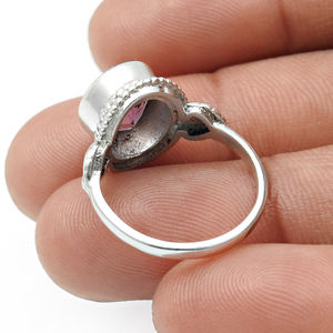 Bagues bohèmes exclusives en argent sterling 925 à la mode avec améthyste naturelle Bagues de fiançailles raffinées avec pierre de naissance de février OEM - Product Image 4