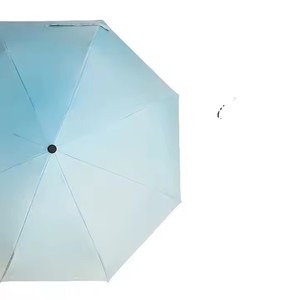 <span class=keywords><strong>Parapluie</strong></span> ensoleillé à trois volets avec dégradé de crème lettres anglaises mignonnes Protection UV noire pare-soleil à impression personnalisée avec commande manuelle - Product Image 5