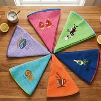Serviette de cuisine ronde avec motif de broderie Serviette de vaisselle de nettoyage de cuisine de haute qualité