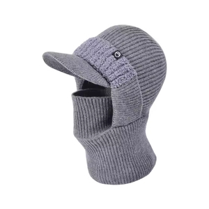 Balaclava en tricot côtelé personnalisé avec logo, visière intégrée, coupe-vent <span class=keywords><strong>thermique</strong></span>, masque intégral pour homme, idéal pour le ski et l'hiver - Product Image 2