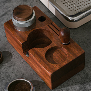 ฐานไม้เนื้อแข็งขนาด 51 58 มม. พร้อมที่จับสำหรับเก็บอุปกรณ์ชงกาแฟ - Product Image 4