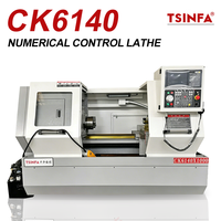 Tour CNC horizontal CK6140 avec commande FANUC, tourelle simple à 4 postes, lubrification automatique pour acier et aluminium, lit à haute rigidité