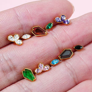 مجوهرات ثقب الجسم بتصميم سلسلة جراند F136 التيتانيوم المطلية بالذهب، مجوهرات أذن وأنف عصرية (يرجى الاتصال بنا للاطلاع على الكتالوج) - Product Image 3