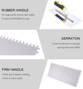 Chuyên Nghiệp DIY & Công Nghiệp Cấp Thép Không Gỉ Vuông Có Dấu Gạch Trowel 3Mm Knotch Cao Su Lưỡi Thoải Mái Xử Lý Công Cụ - Product Image 4