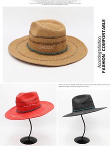 K Mùa xuân mùa hè phong cách mới đơn giản rỗng Máy dệt Vành Lớn Giấy rơm mũ cao bồi - Product Image 6