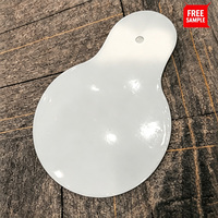 Plaque émaillée vierge blanche en forme de gourde irrégulière, à trou unique pour suspension, personnalisable et imprimable, pour enseignes émaillées vierges
