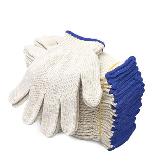 Gants de travail de sécurité confortables en tricot blanc naturel de calibre 10 avec logo personnalisable, options multicolores pour usage industriel - Product Image 1