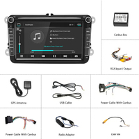 Autoradio Android 8'' 2 Din, autoradio de voiture, lecteur Android de voiture, GPS Wifi BT pour VW/PASSAT/POLO/GOLF 5/6