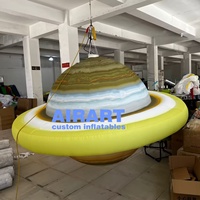 Planète gonflable de 1 m pour exposition muséale aérospatiale - Planètes suspendues gonflables LED personnalisées de grande taille - Planètes du système solaire gonflables