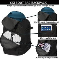 Sac à dos de ski Fuliya personnalisé, imperméable, pour l'hiver, 50L, pour bottes, lunettes, gants, casque de ski et de snowboard